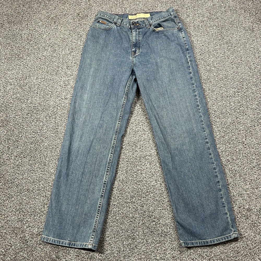 Eddie Bauer Jeans Womens 10P Blue Straight Natural Stretch Medium Wash‎ Denim